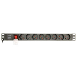 19" predlžovací prívod 8x FR/SCHUKO, 16A, 3m
