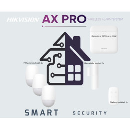 Bezdôtový alarm do domu-set Hikvision AXPRO-PWA64-W, 3xPir, MG kont...