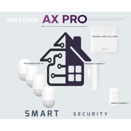 Bezdôtový alarm do domu-set Hikvision AXPRO-PWA64-W, 4xPir, MG kont...