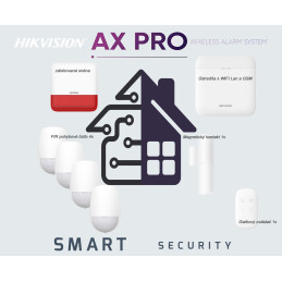 Bezdôtový alarm do domu-set Hikvision AXPRO-PWA64-W, 4xPir, MG kont...
