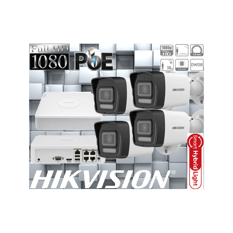Kamerový set-NVR s PoE+4x IP kamera-HIKVISION-DS-2CD1023G2-LIU