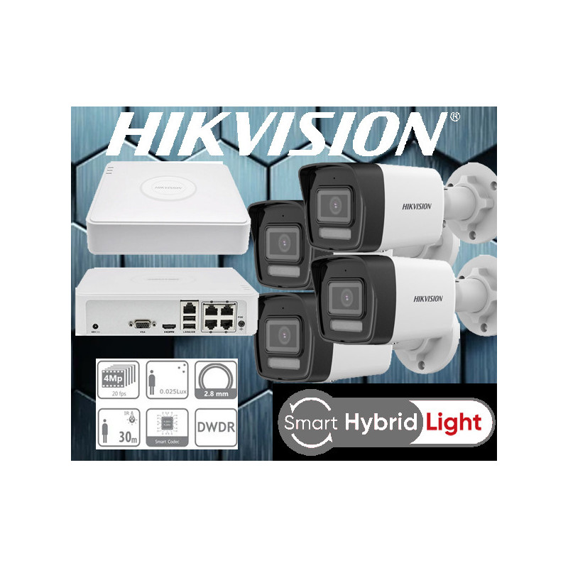 Kamerový set NVR s Poe, +4x IP kamera-HIKVISION-DS-2CD1043G2-LIU